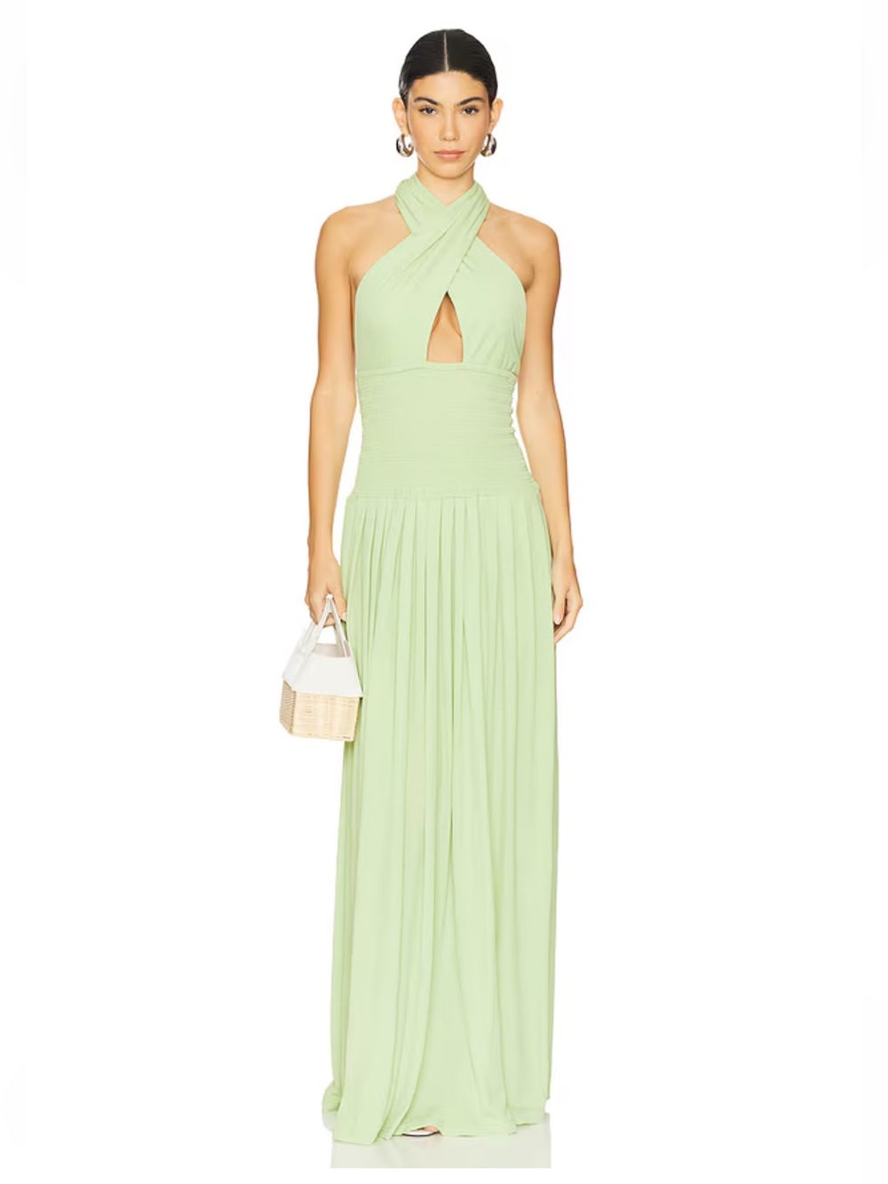 OW Collection x REVOLVE Rhea Maxi Dress Pear Green Halter gown NWT Sz S